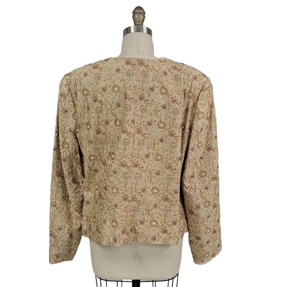 Doncaster VTG Collection Gold Silk beaded jacket Plus size 18 - Picture 5 of 7